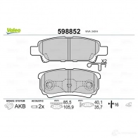Тормозные колодки дисковые, комплект VALEO 598852 233272 ANIIH 7H 3276425988521 - Изображение 2