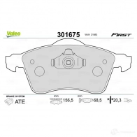 Тормозные колодки дисковые, комплект VALEO 3276423016752 YP8 FTV 223622 301675 - Изображение 2