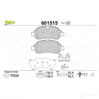 Тормозные колодки дисковые, комплект VALEO 601515 3276426015158 1206093178 QBZ C3S - Изображение 2