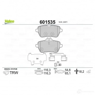 Тормозные колодки дисковые, комплект VALEO WOKL 85B 1206093396 601535 3276426015356 - Изображение 2