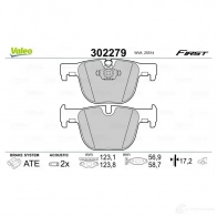 Тормозные колодки дисковые, комплект VALEO 1437873250 302279 EB2LU UF - Изображение 2