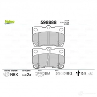 Тормозные колодки дисковые, комплект VALEO O 8GT37B 233306 3276425988880 598888 - Изображение 2