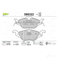 Тормозные колодки дисковые, комплект VALEO 232821 598322 0SUDI 2306 3 - Изображение 2