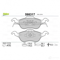Тормозные колодки дисковые, комплект VALEO 598317 232816 23 154 XZ0G9R - Изображение 2