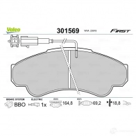 Тормозные колодки дисковые, комплект VALEO V4PDB 5 223580 301569 3276423015694 - Изображение 2