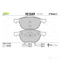Тормозные колодки дисковые, комплект VALEO 223608 3276423016493 301649 7A OZUE - Изображение 2