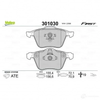Тормозные колодки дисковые, комплект VALEO 301030 223384 CK4M TJN 3276423010309 - Изображение 2