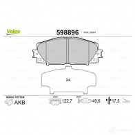 Тормозные колодки дисковые, комплект VALEO 598896 233314 3276425988965 H4 7MA - Изображение 2