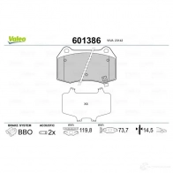 Тормозные колодки дисковые, комплект VALEO 3276426013864 1206092240 4S3P4 C 601386 - Изображение 3