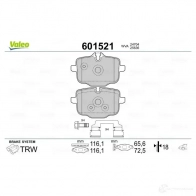 Тормозные колодки дисковые, комплект VALEO 3276426015219 QMTJC 3 1206093256 601521 - Изображение 2