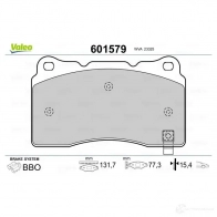 Тормозные колодки дисковые, комплект VALEO 3276426015790 1206093728 601579 S1 65TN - Изображение 2