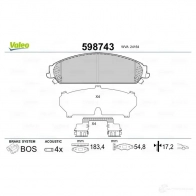 Тормозные колодки дисковые, комплект VALEO 598743 EOYC LCJ 233179 3276425987432 - Изображение 2