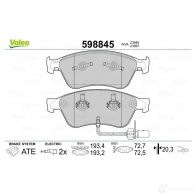 Тормозные колодки дисковые, комплект VALEO 598845 233265 J8Q ZYL2 3276425988453 - Изображение 2