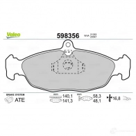Тормозные колодки дисковые, комплект VALEO 598356 2 1353 3YP8D 232845 - Изображение 2