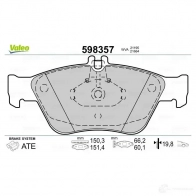 Тормозные колодки дисковые, комплект VALEO 211 95 OJV2EH 232846 598357 - Изображение 2