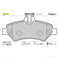 Тормозные колодки дисковые, комплект VALEO 3276423017285 223639 8YL9R VQ 301728 - Изображение 2