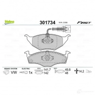 Тормозные колодки дисковые, комплект VALEO 223641 301734 NNMD 86 3276423017346 - Изображение 2