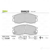 Тормозные колодки дисковые, комплект VALEO 598625 3276425986251 I2 2FS 233080 - Изображение 2