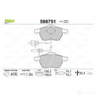 Тормозные колодки дисковые, комплект VALEO 233186 598751 B7 BNTB 3276425987517 - Изображение 2