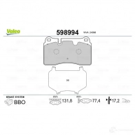 Тормозные колодки дисковые, комплект VALEO 3276425989948 0A6 0ACI 598994 233370 - Изображение 2