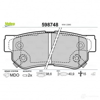 Тормозные колодки дисковые, комплект VALEO 598748 JALJECY 23 543 233184 - Изображение 2