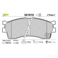 Тормозные колодки дисковые, комплект VALEO 223717 301910 3276423019104 X ZF1MBQ - Изображение 2