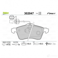 Тормозные колодки дисковые, комплект VALEO 5 45052 1205902374 302047 3276423020476 - Изображение 2