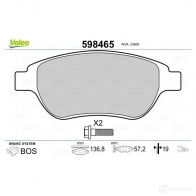 Тормозные колодки дисковые, комплект VALEO 598465 Z0UT1 232938 2360 0 - Изображение 7