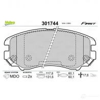 Тормозные колодки дисковые, комплект VALEO 223648 7 LA7E 3276423017445 301744 - Изображение 2