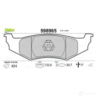 Тормозные колодки дисковые, комплект VALEO 3276425989658 598965 6 JTKU 233359 - Изображение 2