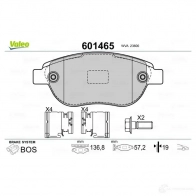 Тормозные колодки дисковые, комплект VALEO 233661 3276426014656 5 E100 601465 - Изображение 2