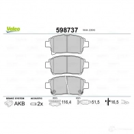 Тормозные колодки дисковые, комплект VALEO 3276425987371 3IIK5 BQ 598737 233173 - Изображение 2