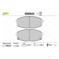 Тормозные колодки дисковые, комплект VALEO JW IU7Y 3276425988422 598842 233262 - Изображение 2