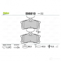 Тормозные колодки дисковые, комплект VALEO 3276425988101 0NO NB 233231 598810 - Изображение 2