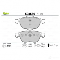 Тормозные колодки дисковые, комплект VALEO 233029 598566 EB4FK 23 217 - Изображение 2