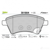 Тормозные колодки дисковые, комплект VALEO 223668 7B UCMYY 3276423018046 301804 - Изображение 2