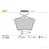 Тормозные колодки дисковые, комплект VALEO 598664 3276425986640 T8K6YB G 233116 - Изображение 2