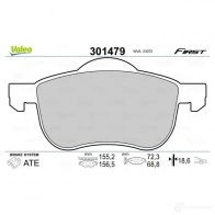 Тормозные колодки дисковые, комплект VALEO XR DBR9 301479 223543 3276423014796 - Изображение 2