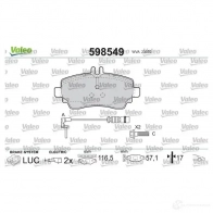 Тормозные колодки дисковые, комплект VALEO V2N2TI 598549 233017 2307 0 - Изображение 2
