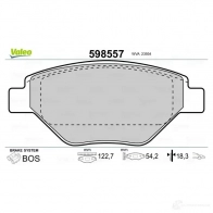 Тормозные колодки дисковые, комплект VALEO 598557 2393 4 83X1QB 233022 - Изображение 2