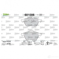 Тормозные колодки дисковые, комплект VALEO 601006 3276426010061 233501 BK CE4S - Изображение 2
