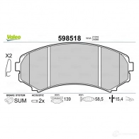 Тормозные колодки дисковые, комплект VALEO 598518 232988 2PI4E 2 1016 - Изображение 2
