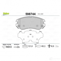 Тормозные колодки дисковые, комплект VALEO 598744 3276425987449 4Y Q5O 233180 - Изображение 2