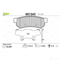 Тормозные колодки дисковые, комплект VALEO 3276426013437 233643 W 42NJR5 601343 - Изображение 2