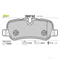 Тормозные колодки дисковые, комплект VALEO 3276425987425 6 0A4N 598742 233178 - Изображение 2