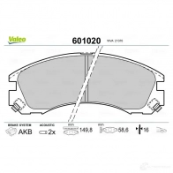 Тормозные колодки дисковые, комплект VALEO 601020 D FWQFF 233514 3276426010207 - Изображение 2