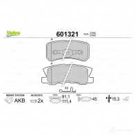 Тормозные колодки дисковые, комплект VALEO U822 ZO9 233624 601321 3276426013215 - Изображение 2