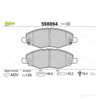 Тормозные колодки дисковые, комплект VALEO 3276425988941 233312 598894 DW JOB - Изображение 2
