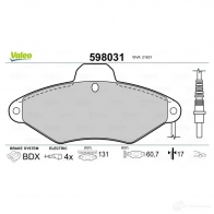 Тормозные колодки дисковые, комплект VALEO 6P0CCP 598031 232590 21 631 - Изображение 2