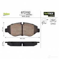 Тормозные колодки дисковые, комплект VALEO 245345 2 9192 872192 A4159 - Изображение 2